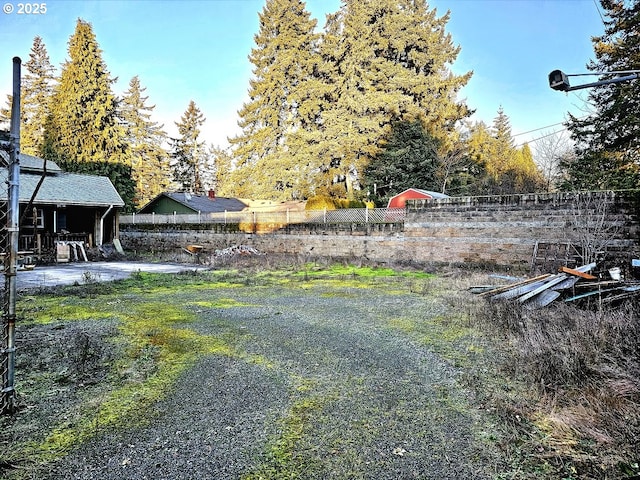 view of yard featuring fence