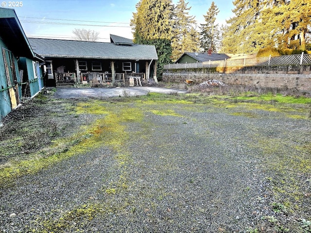 view of yard with fence