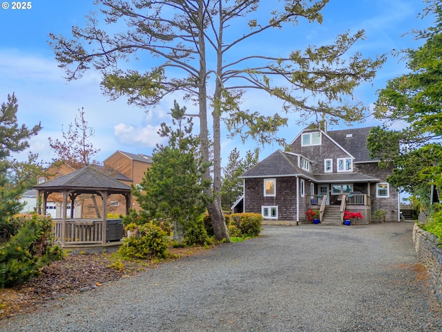 1021 S Prom, Seaside, OR 97138 - view of front of home featuring a gazebo and driveway