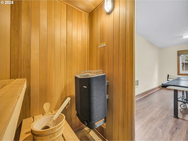 1021 S Prom, Seaside, OR 97138 - sauna featuring wood finished floors, wooden walls, and baseboards