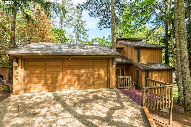 view of front of home with a wooden deck