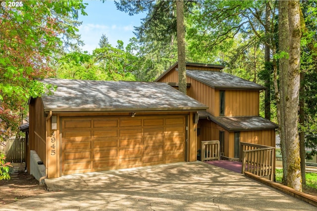view of garage