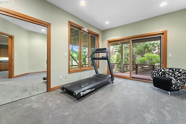 369 NW 81st Pl, Portland, OR 97229 - workout area featuring carpet and recessed lighting