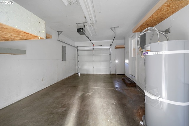 garage featuring a garage door opener and electric panel