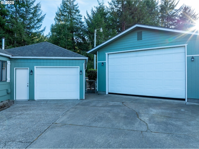 view of garage