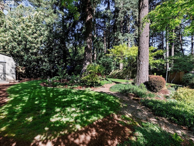 18495 Terry Ave, Lake Oswego, OR 97035 - view of yard featuring a storage shed and an outbuilding