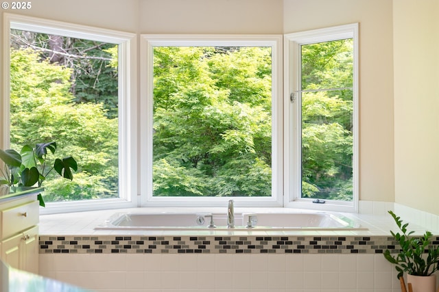 full bath with a garden tub
