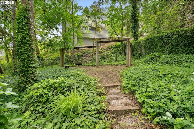 view of yard featuring fence