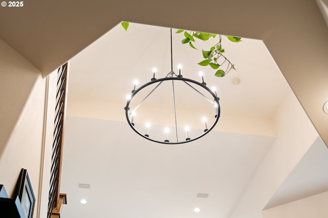 detailed view of a chandelier