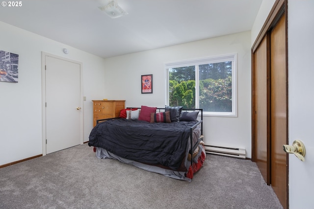 2950 SW Beach Ave, Lincoln City, OR 97367 - bedroom with baseboard heating and carpet floors