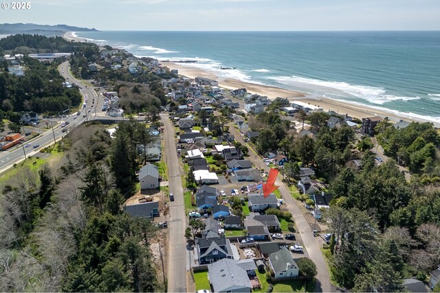 2950 SW Beach Ave, Lincoln City, OR 97367 - aerial view featuring a view of the beach, a residential view, and a water view