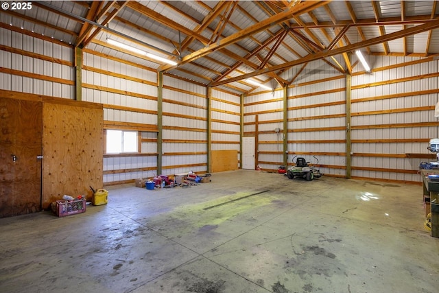 garage featuring metal wall