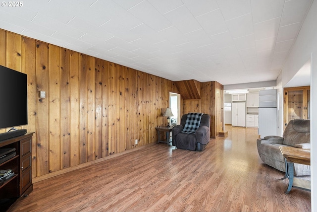 living area featuring wood finished floors