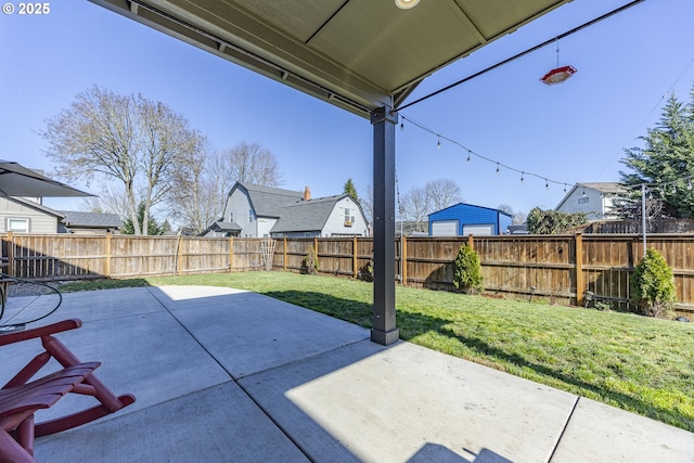 view of patio featuring a fenced backyard