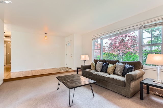 2900 NW 111th Ct, Portland, OR 97229 - carpeted living room with baseboards and visible vents