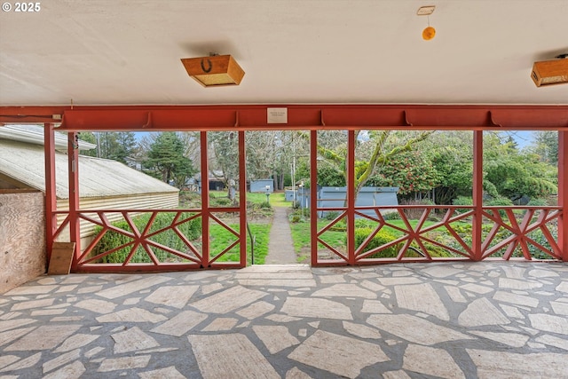 view of unfurnished sunroom