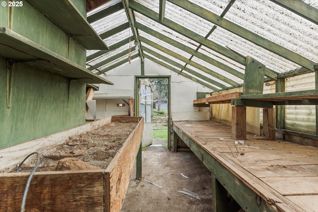 miscellaneous room featuring vaulted ceiling