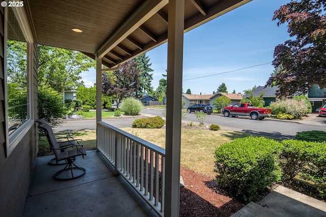 576 S 35th St, Springfield, OR 97478 - covered porch featuring a residential view