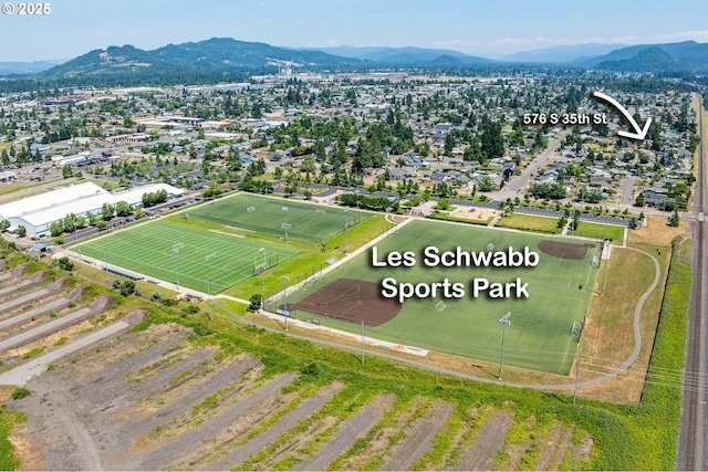 576 S 35th St, Springfield, OR 97478 - aerial overview of property's location featuring mountains