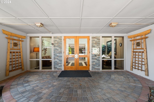 doorway to property with french doors