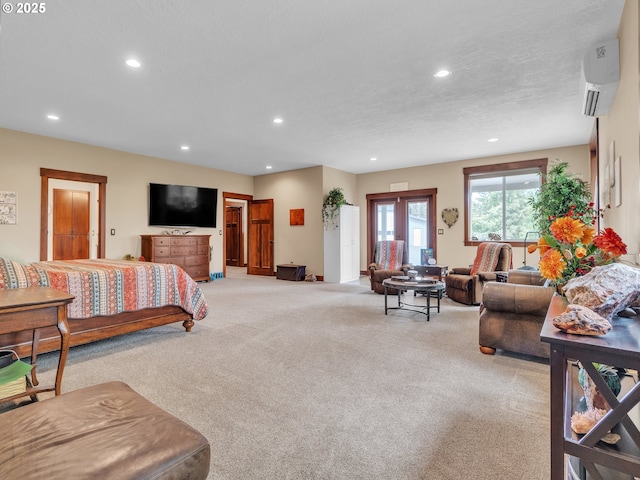 7145 SE Amity Dayton Hwy, Amity, OR 97101 - carpeted bedroom with recessed lighting and a wall mounted AC