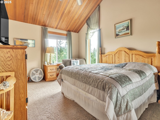 7145 SE Amity Dayton Hwy, Amity, OR 97101 - carpeted bedroom with lofted ceiling and wooden ceiling