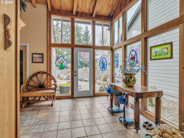 7145 SE Amity Dayton Hwy, Amity, OR 97101 - doorway featuring wood ceiling and a towering ceiling