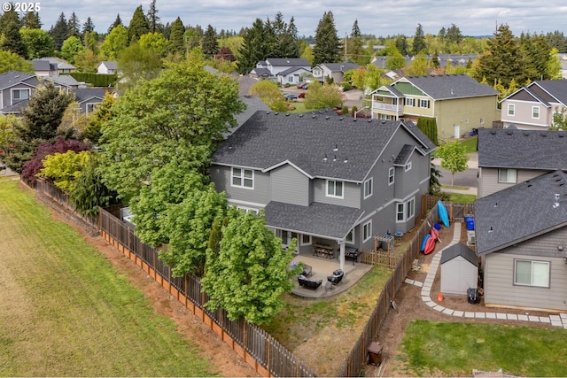 birds eye view of property featuring a residential view