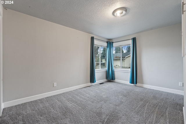 spare room with carpet and a textured ceiling