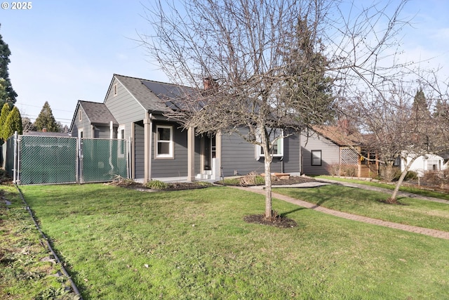 bungalow with a front yard