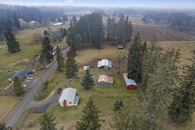 aerial view featuring a rural view