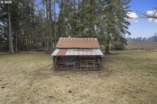 exterior space featuring an outdoor structure