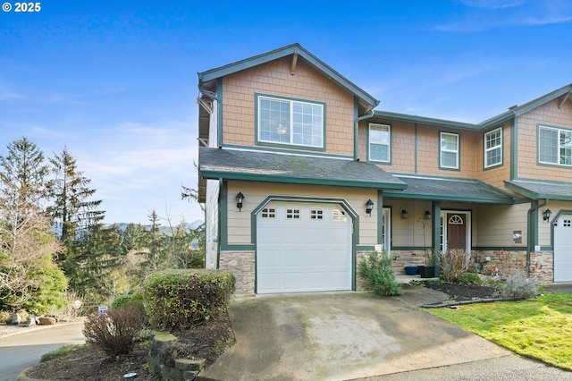 view of front of home with a garage