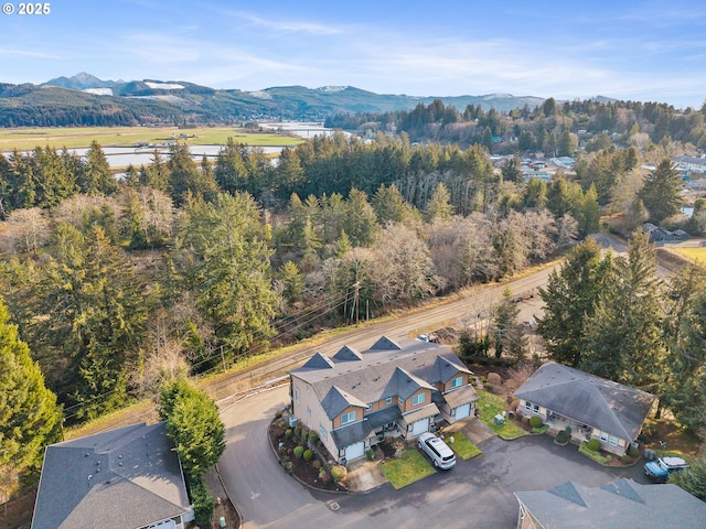 aerial view featuring a mountain view