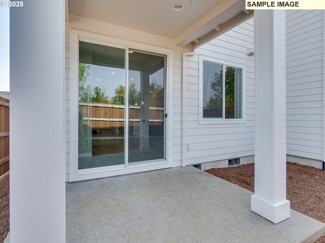 846 NW 178th Way, Ridgefield, WA 98642 - view of exterior entry featuring a patio area and crawl space