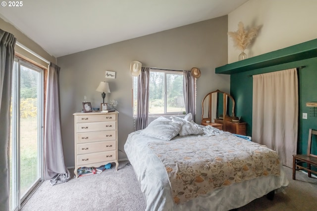 11885 Riverhaven Ln SE, Stayton, OR 97383 - carpeted bedroom with lofted ceiling and access to outside