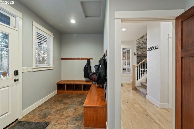 20015 NE 234th St, Battle Ground, WA 98604 - mudroom with baseboards, recessed lighting, and attic access