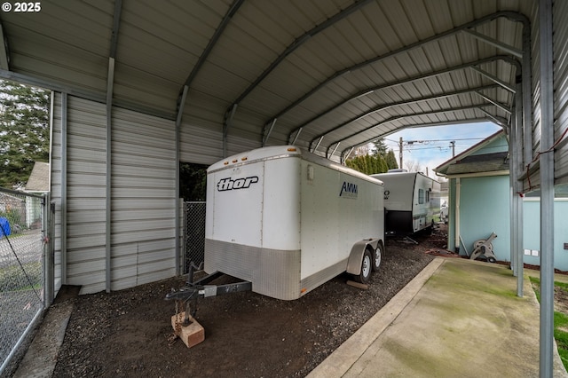 view of parking with a carport