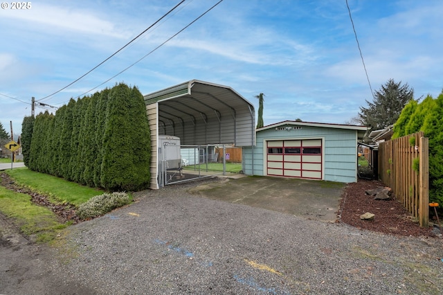 exterior space with a carport