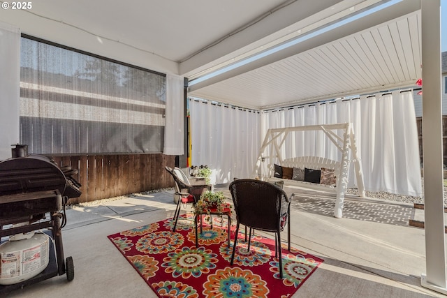 interior space with wood walls