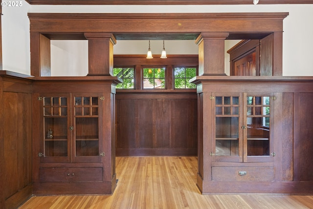 interior space with wood finished floors
