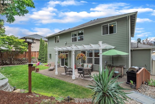 11433 SE Bethany Dr, Happy Valley, OR 97086 - back of property featuring a pergola and a patio area