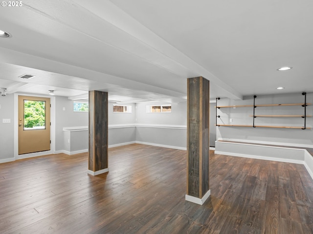 6310 SW 35th Ave, Portland, OR 97221 - basement with wood finished floors and recessed lighting