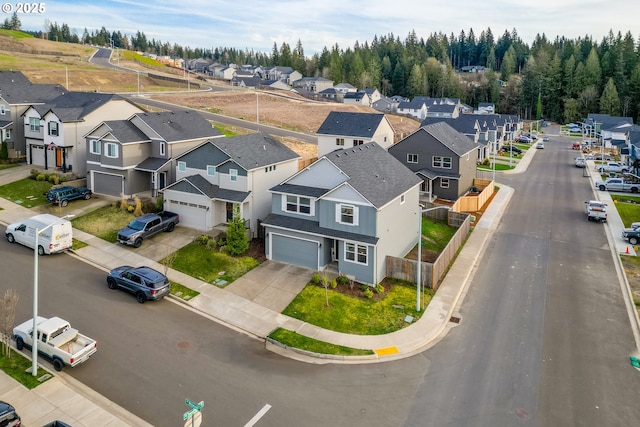 aerial view featuring a residential view