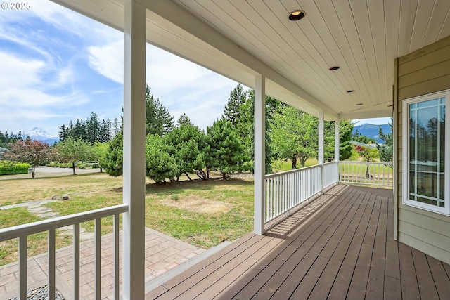 1317 Riggleman Ln, White Salmon, WA 98672 - wooden porch with a mountain view