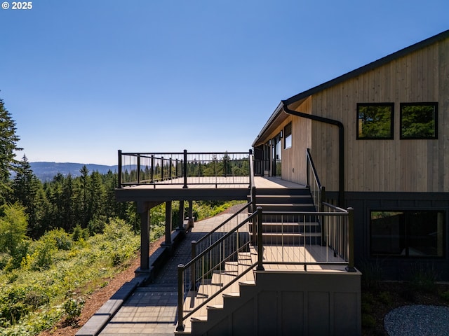 11625 NE Hoskins Hill Rd, Newberg, OR 97132 - deck featuring stairs and a mountain view