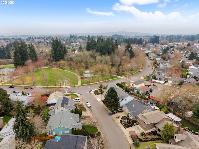 aerial view with a residential view