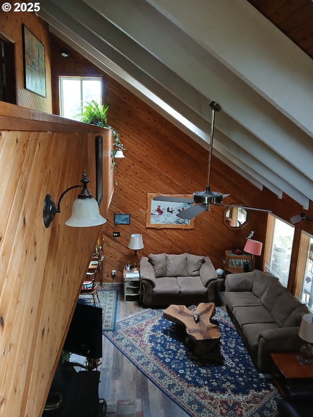9655 8th St, Bay City, OR 97107 - living area with wooden walls and wood finished floors