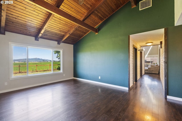1770 Mccormick Loop Rd, Tillamook, OR 97141 - unfurnished room featuring baseboards, dark wood-style floors, and wood ceiling