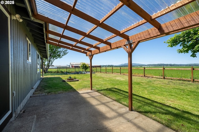 1770 Mccormick Loop Rd, Tillamook, OR 97141 - view of patio / terrace with a rural view, a pergola, and a mountain view